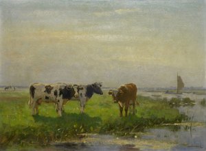 Krowy na łące autorstwa Bernardus Antonie van Beek