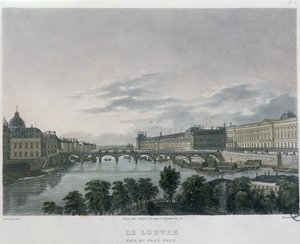 Pont lub Passerelle des Arts, Paryż, 1832 (rycina kolorowa)