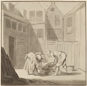 Hog Slaughterers, 1778, opublikowany 1787. autorstwa Bernhard Schreuder