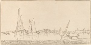 Rzeka z Miastem, 1775. autorstwa Bernhard Schreuder