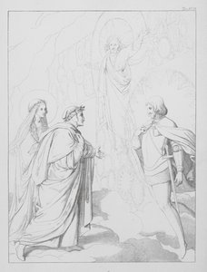 Boska komedia Dantego, Paradiso (Niebo), plansza XVII (litografia) autorstwa Bernhard Schuler