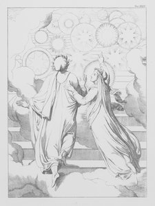 Boska komedia Dantego, Paradiso (Niebo), plansza XXIV (litografia) autorstwa Bernhard Schuler
