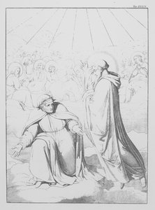 Boska komedia Dantego, Paradiso (Niebo), plansza XXXIX (litografia) autorstwa Bernhard Schuler
