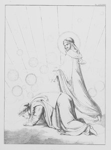 Boska komedia Dantego, Paradiso (Niebo), plansza XXXVIII (litografia) autorstwa Bernhard Schuler