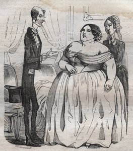 Gourmands - otyłość i chuda - grawerowanie w „La Physiologie du gout” Jeana Anthelme Brillat Savarin (Brillat-Savarin