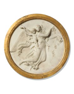 Okrągła płaskorzeźba „Dzień”, ok. 1815-20 (marmur w oprawie z pozłacanego drewna) autorstwa Bertel (workshop of) Thorvaldsen