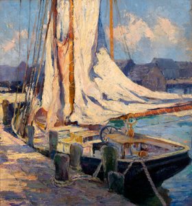 Scena na nabrzeżu, Gloucester. autorstwa Bertha Eversfield Perrie
