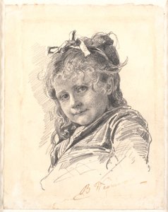 Portret małej dziewczynki z długimi włosami i opaską do włosów