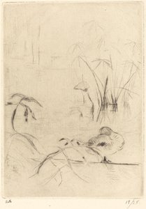 Kaczki w spoczynku na brzegu autorstwa Berthe Morisot