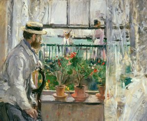 Eugene Manet (1834-92) na wyspie Wight (olej na płótnie) autorstwa Berthe Morisot