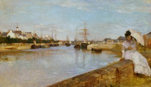 Francuski: Vue du petit port de Lorient Port w Lorient autorstwa Berthe Morisot