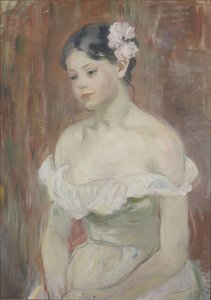Dziewczyna z dekoltem Kwiat we włosach autorstwa Berthe Morisot