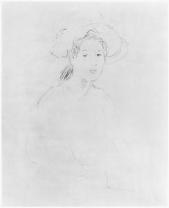 Głowa kobiety (Verso) (patrz 383972 Recto) 1893 autorstwa Berthe Morisot