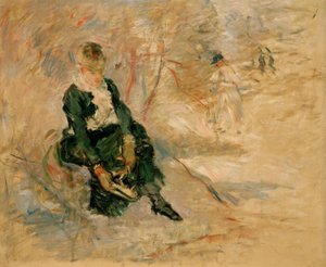 Młoda kobieta przekazuje swoją łyżwę autorstwa Berthe Morisot