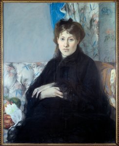 Portret Madame Edmy Pontillon, siostry artystki z domu Morisot. Obraz Berthe Morisot autorstwa Berthe Morisot
