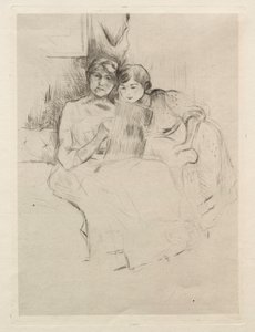 Lekcja rysunku (rysunek Berthe Morisot z córką) autorstwa Berthe Morisot