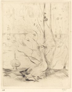 Spacer po lesie Bouloune autorstwa Berthe Morisot