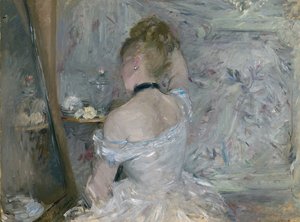 Kobieta przy toalecie, 1875-1880 autorstwa Berthe Morisot