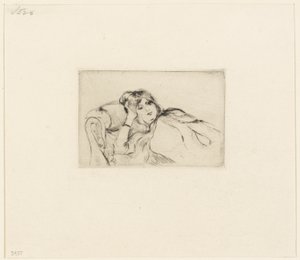 Młoda kobieta w spoczynku autorstwa Berthe Morisot