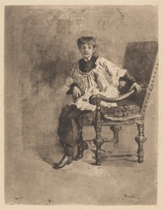 Siedzący akolita, ok. 1930 r. 1872. autorstwa Bianchi Mose