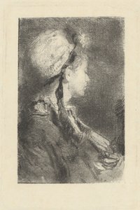 Żona artysty w profilu zwróconym w prawo, ok. godz. 1880. autorstwa Bianchi Mose