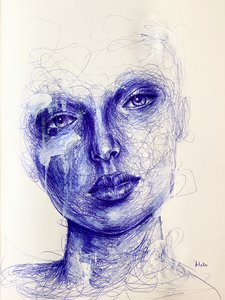 Miłość na skałach, ok. 2021 r. (Pióro na papierze) autorstwa Blake Munch