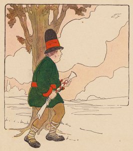 Rymowanka: Mały człowiek (kolorowa litografia) autorstwa Blanche Fisher Wright