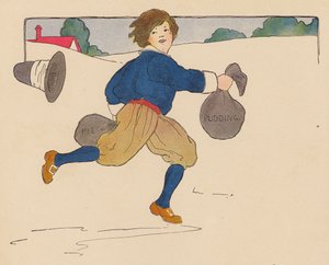 Rymowanka: Georgy Porgy (kolorowa litografia) autorstwa Blanche Fisher Wright