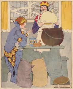 Rymowanka: Dobry król Artur (kolorowa litografia) autorstwa Blanche Fisher Wright