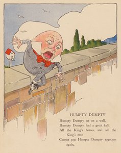 Rymowanka: Humpty Dumpty (kolorowa litografia)