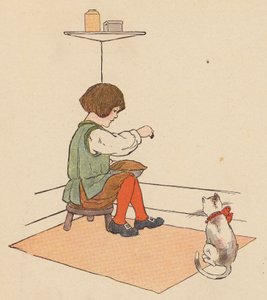 Rymowanka: Mały Jack Horner (kolorowa litografia) autorstwa Blanche Fisher Wright