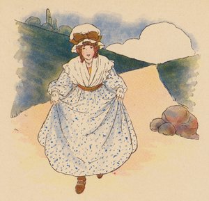Rymowanka: Mała Polly Flinders (kolorowa litografia) autorstwa Blanche Fisher Wright