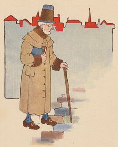 Rymowanka: Old Grimes (kolorowa litografia) autorstwa Blanche Fisher Wright