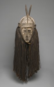Maska Bolo, Burkina Faso (drewno, pigment i włókno)