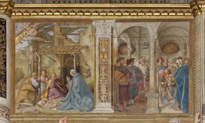Środkowa Aave, Czwarte Przęsło Północne, Adoracja Pasterzy, Obrzezanie, Boccaccio Boccaccino 1516-17 autorstwa Boccaccio Boccaccino