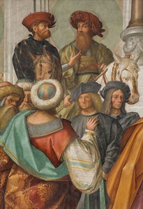 Nawa Centralna, Drugie Przęsło Północne, Wesele Dziewicy, Boccaccio Boccaccino 1514-15, Szczegół autorstwa Boccaccio Boccaccino