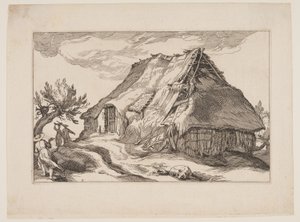 Plate 9, z Landscapes with Farmhouses (Krajobrazy z zagrodami) autorstwa Boetius Adams Bolswert