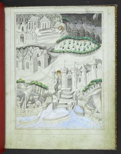 Dodaj 24189, f.5r, Wyspa Cypr, z „Picture Book of Sir John Mandeville