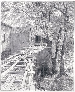 Młyn Shufelta (atrament na papierze)