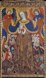 La Vierge de Misericorde - Peinture de Bonanat Zaortiga (actif 15eme siecle), tempera na desce (223x126,8 cm), ok. 1430 - Dziewica Miłosierdzia, Tempera na desce Bonanat Zaortiga, ok. 1430 - Museu Nacional d