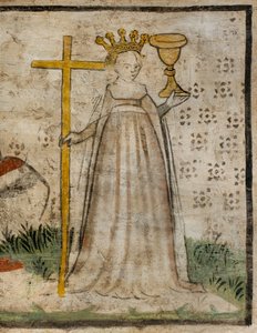 Transept Północny, Ołtarz św. Michała Archanioła, Za ołtarzem freski Bonifacio Bembo, La Vituà La Faith autorstwa Bonifacio Bembo
