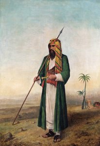 Sir Richard Burton w arabskim stroju, ok. 1853 r. autorstwa Borgo Caratti