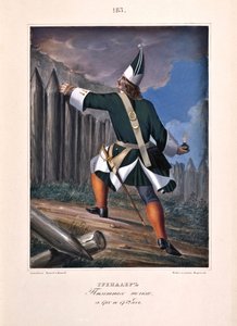 Grenadier pułku piechoty w latach 1700-1732, 1841 autorstwa Boris Artemyevich Chorikov