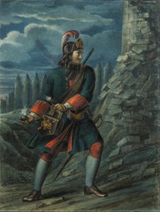 Grenadier Pułku Preobrażenskiego w 1712, koniec lat 30. XIX wieku autorstwa Boris Artemyevich Chorikov