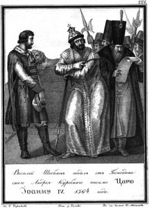 Iwan Groźny otrzymuje list od Andrieja Kurbskiego. 1564 Z Ilustrowanego Karamzina, 1836