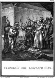 Koniec jarzma tatarsko-mongolskiego w Rosji. 1480 Z Ilustrowanego Karamzina, 1836