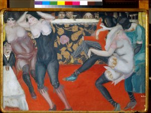 W kabarecie - Obraz Borisa Dmitryevicha Grigorieva (1886-1939) olej na płótnie (61x80 cm) autorstwa Boris Dmitrievich Grigoriev