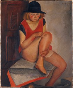 ""La models"" (Modelka) Peinture de Boris Grigoriev (1886-1939) ok. 1926 - Olej na płótnie Wymiary 72,7x60 cm Metropolitan Museum of Art, Nowy Jork ©FineArtImage/Leemage autorstwa Boris Dmitrievich Grigoriev