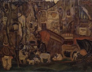 Stary Paryż, 1913 autorstwa Boris Dmitrievich Grigoriev