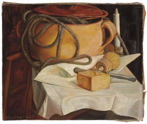 Martwa natura ze świecą autorstwa Boris Dmitrievich Grigoriev